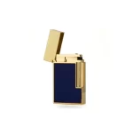 S.T. Dupont Ligne 2 Microdiamond Head Yellow Gold And Matt Navy Blue Lacquer Lighter detail 1